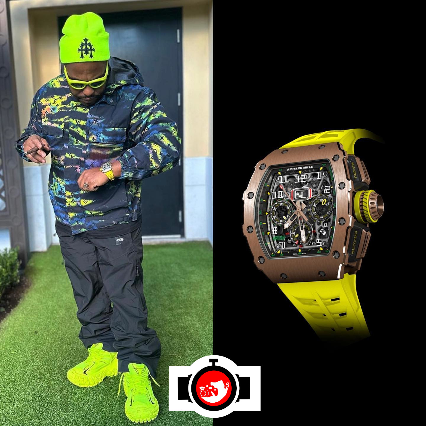 rapper LukaBrazi spotted wearing a Richard Mille RM 11-03