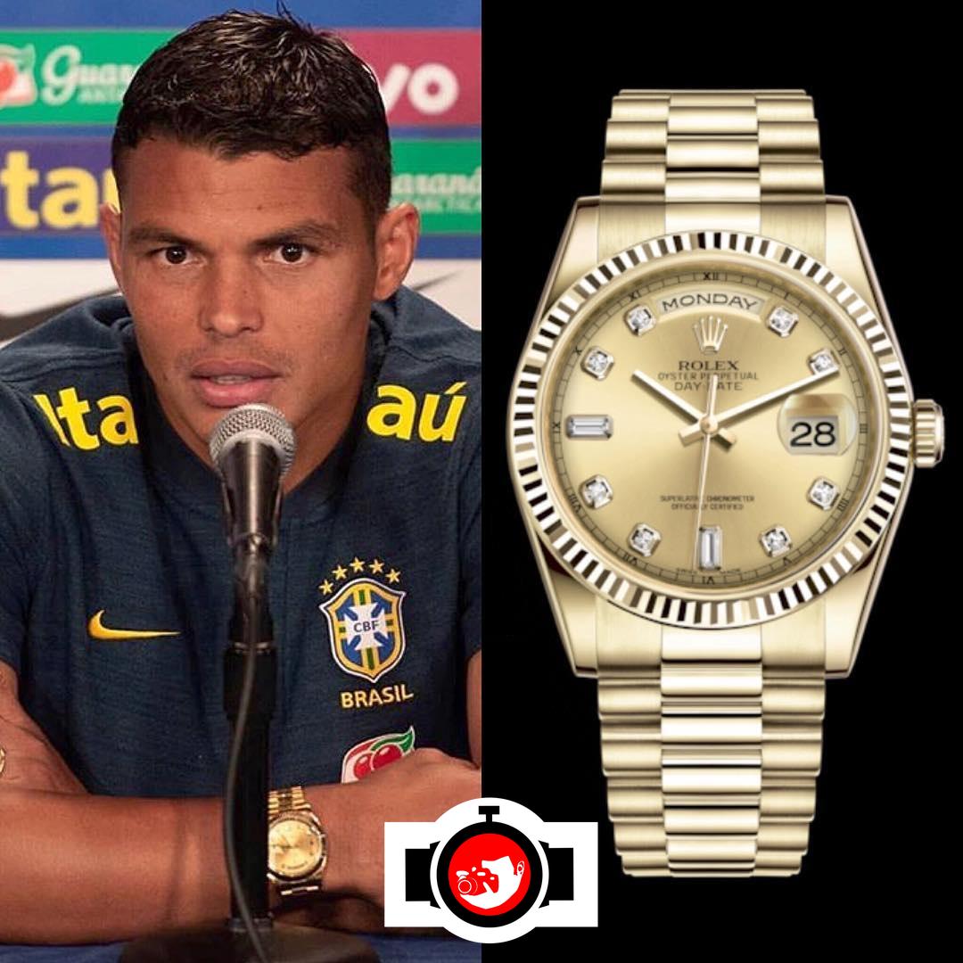 footballer Thiago Silva spotted wearing a Rolex 