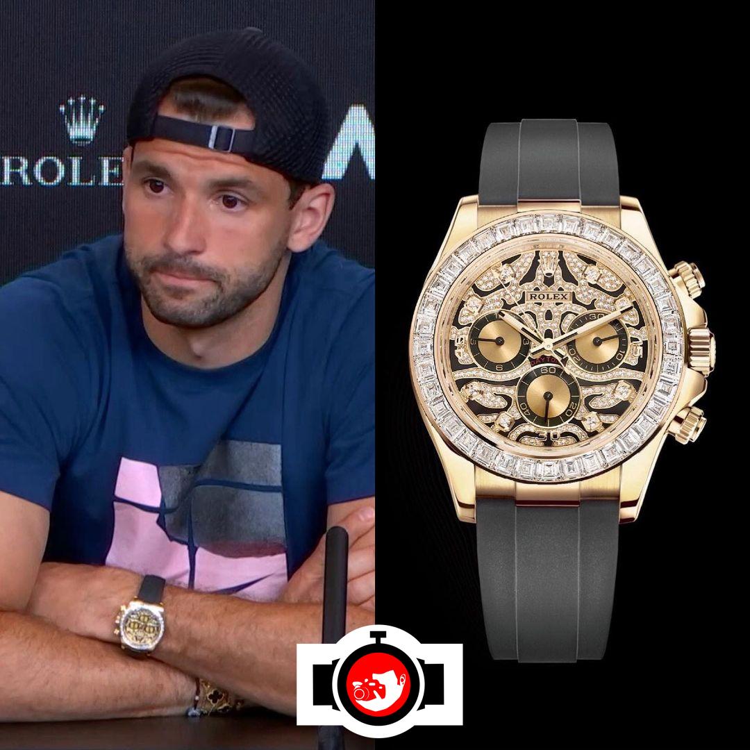 tennis player Grigor Dimitrov spotted wearing a Rolex 