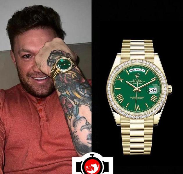 mixed martial artist Conor McGregor spotted wearing a Rolex 22834RBR