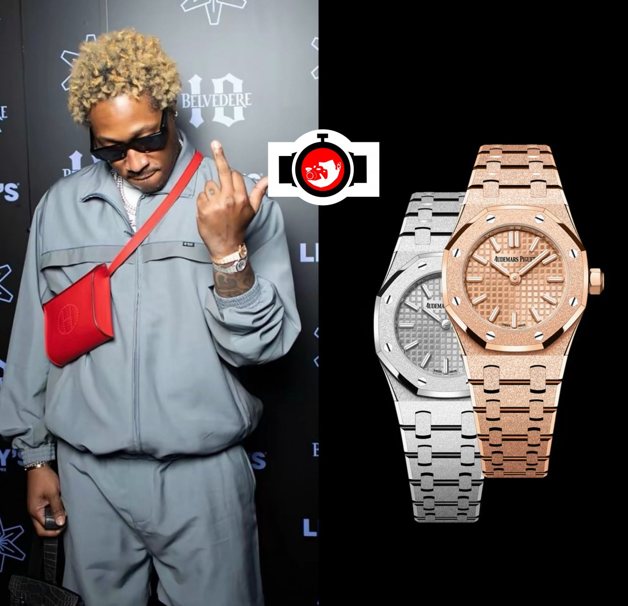 rapper Future spotted wearing a Audemars Piguet 67650BA.GG.1261BA.01