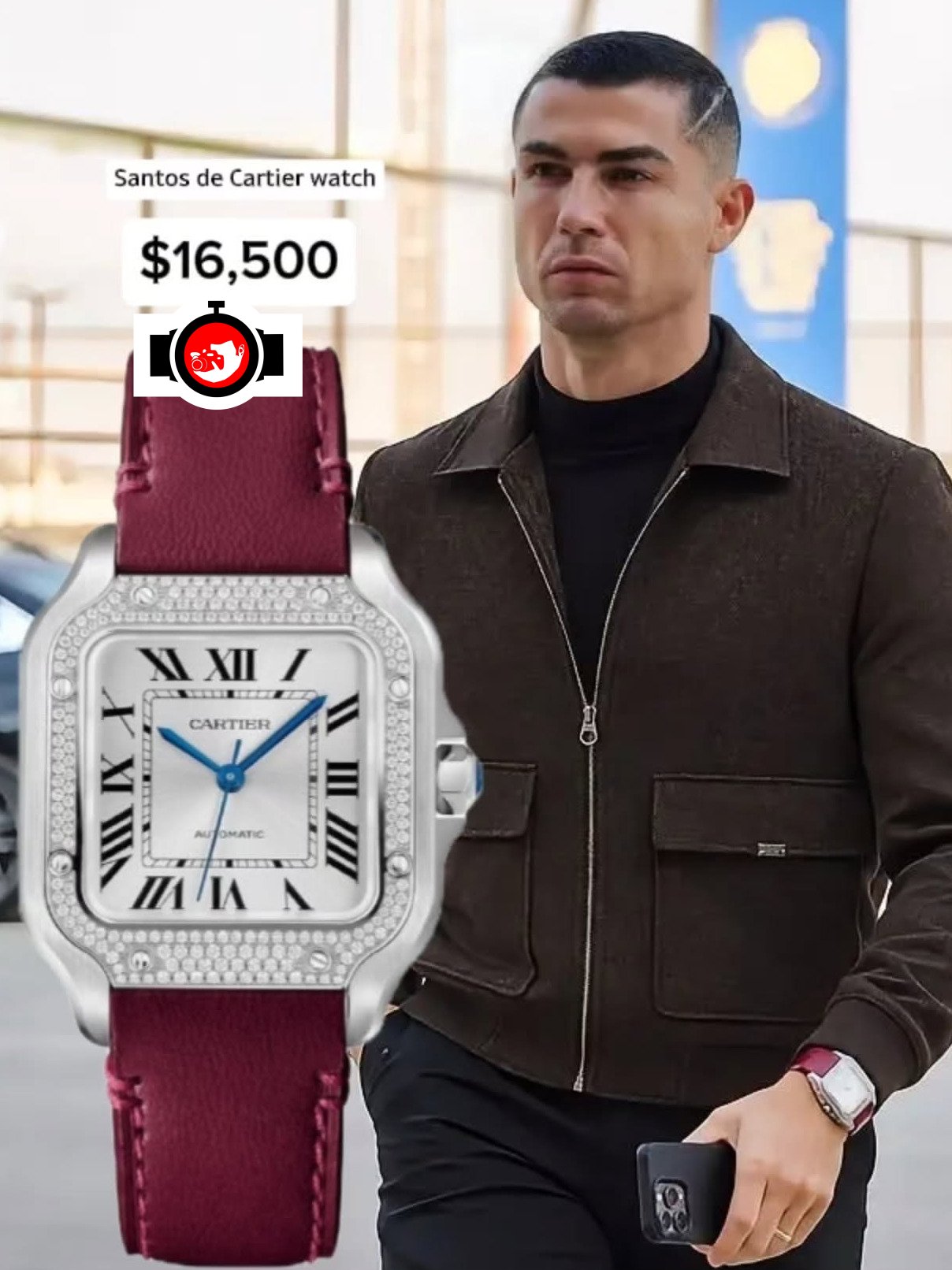 footballer Cristiano Ronaldo spotted wearing a Cartier WSSA0061