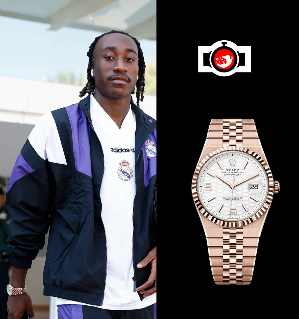 footballer Yan Diomande spotted wearing a Rolex 228235