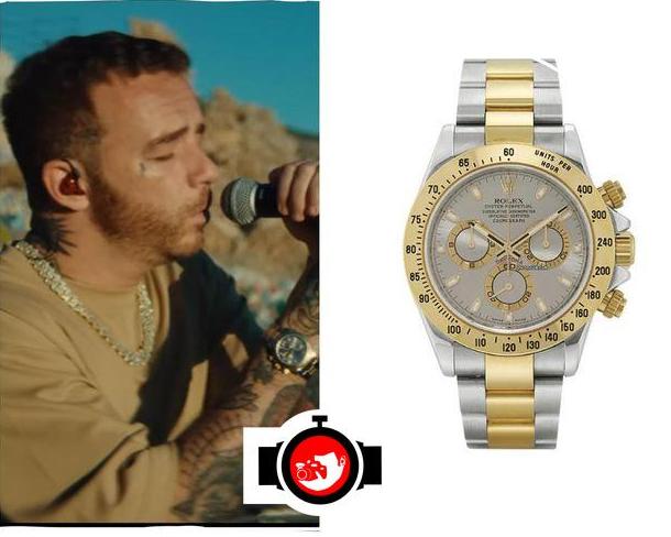rapper Salmo spotted wearing a Rolex 116523
