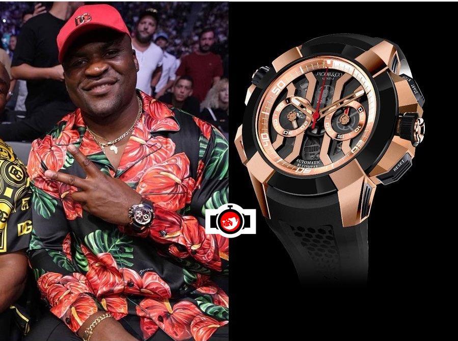 mixed martial artist Francis Ngannou spotted wearing a Jacob & Co 