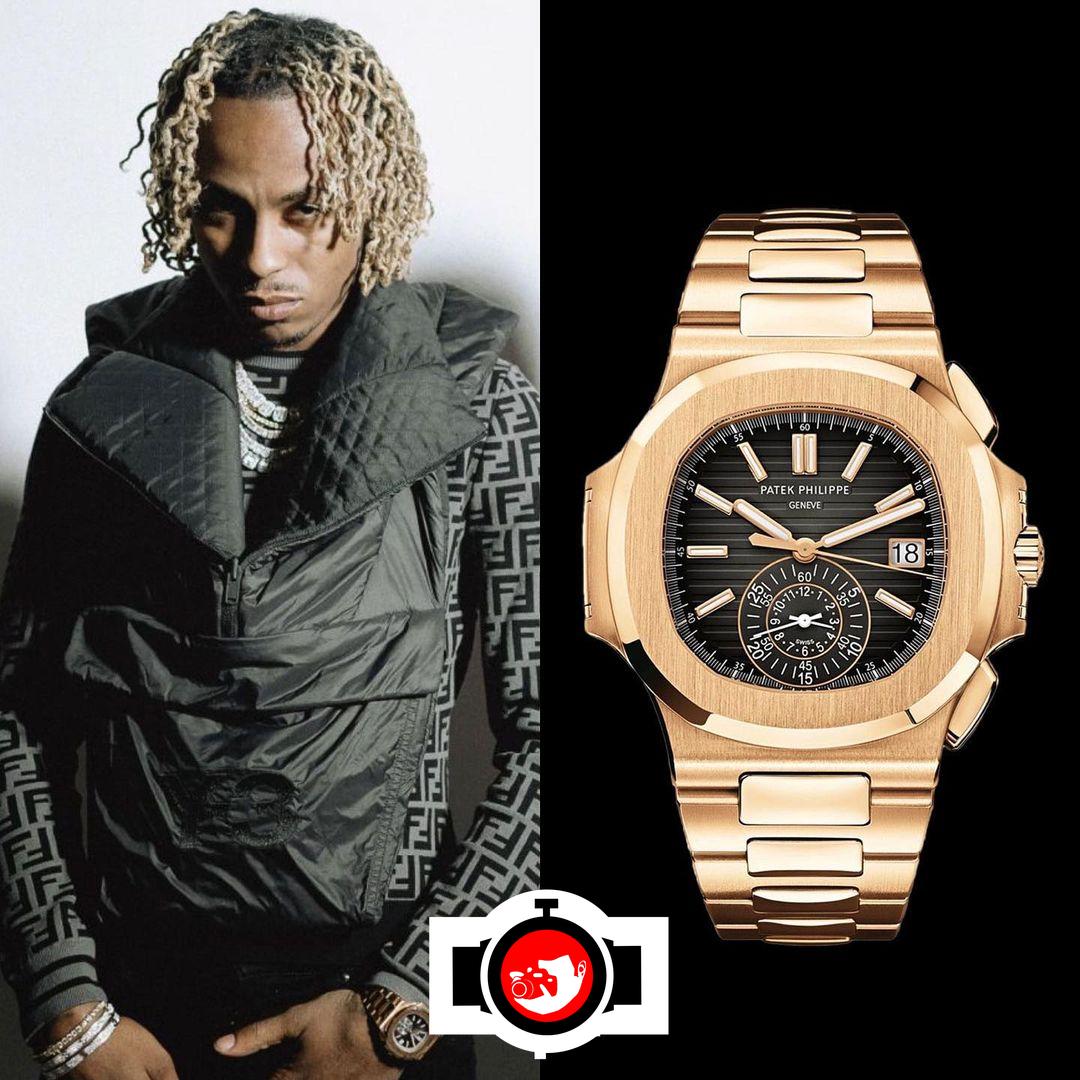 rapper Rich The Kid spotted wearing a Patek Philippe 5980/1R