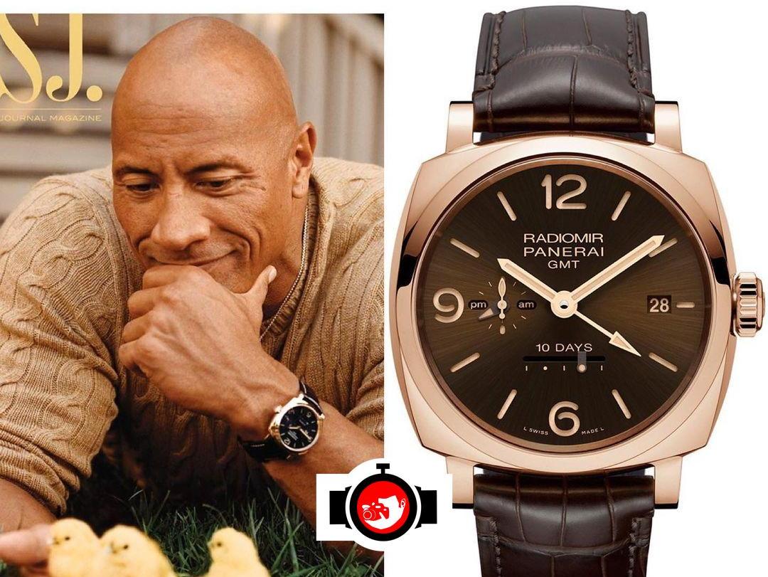 actor Dwayne The Rock Johnson spotted wearing a Panerai PAM00624