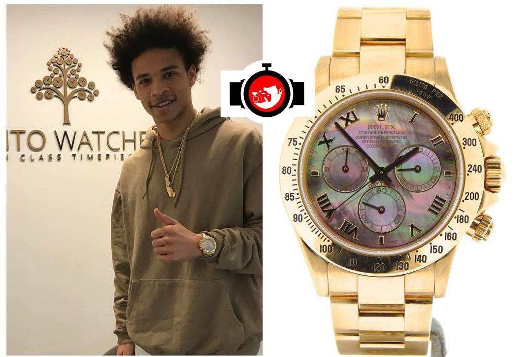 footballer Leroy Sane spotted wearing a Rolex 116528