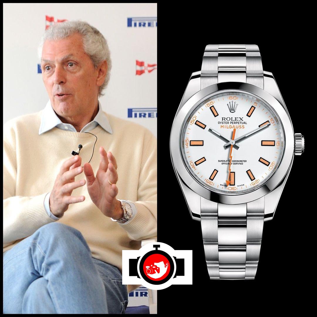 business man Marco Tronchetti Provera spotted wearing a Rolex 116400