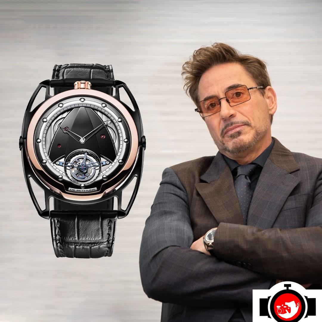 actor Robert Downey Jr spotted wearing a De Bethune DB28TRS8ZN
