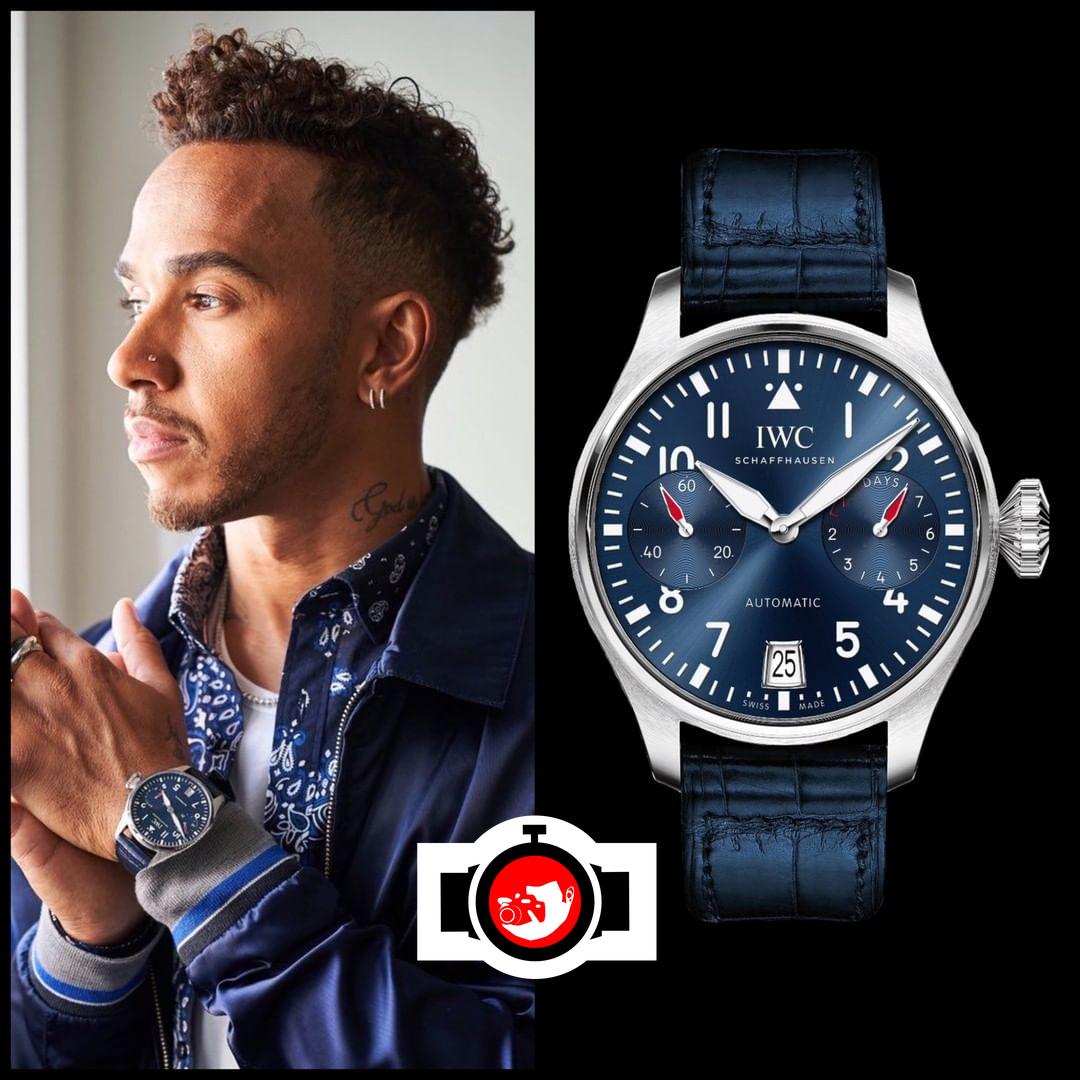 pilot Lewis Hamilton spotted wearing a IWC IW501008
