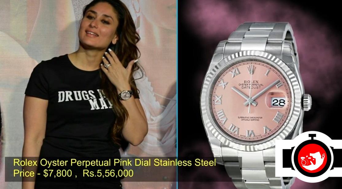 Kareena Kapoor's Stunning Rolex Oyster Perpetual Pink Dial Stainless Steel Watch