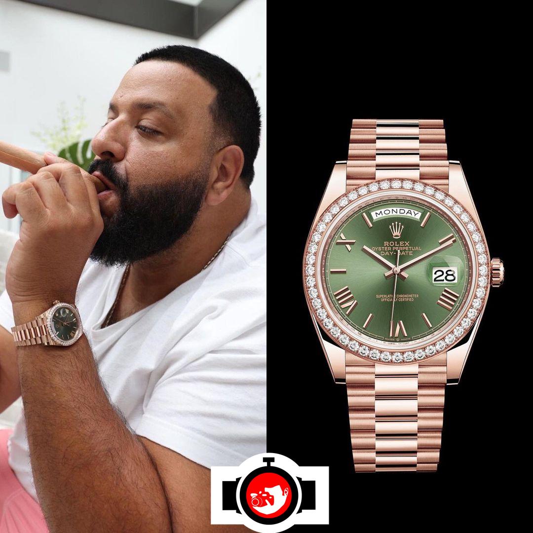 musician DJ Khaled spotted wearing a Rolex 