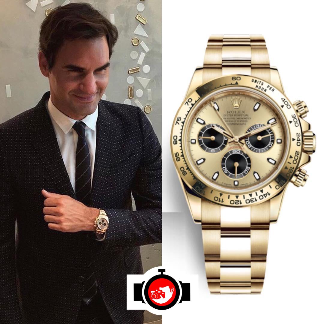 tennis player Roger Federer spotted wearing a Rolex 
