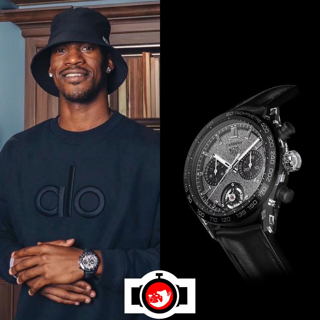 basketball player Jimmy Butler spotted wearing a Tag Heuer 