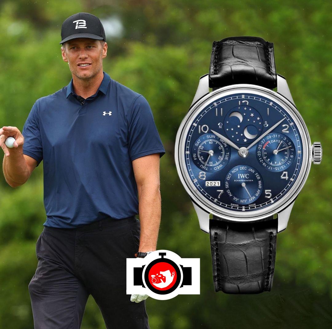 american football player Tom Brady spotted wearing a IWC IW503401