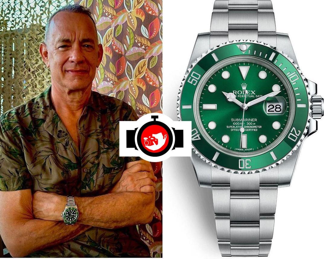 actor Tom Hanks spotted wearing a Rolex 116610LV