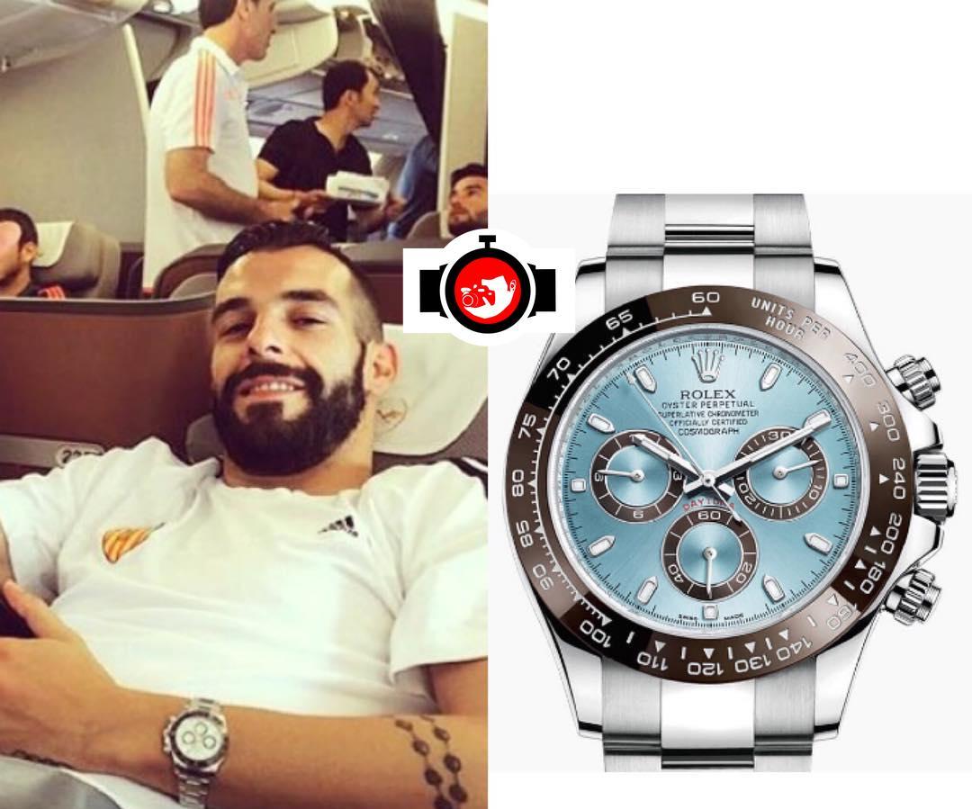 footballer Alvaro Negredo spotted wearing a Rolex 