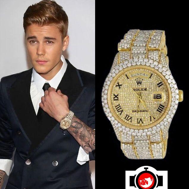singer Justin Bieber spotted wearing a Rolex 