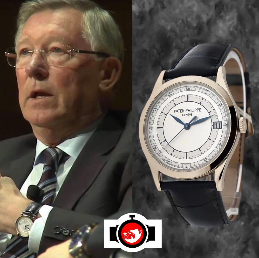 football manager Alex Ferguson spotted wearing a Patek Philippe 5296G