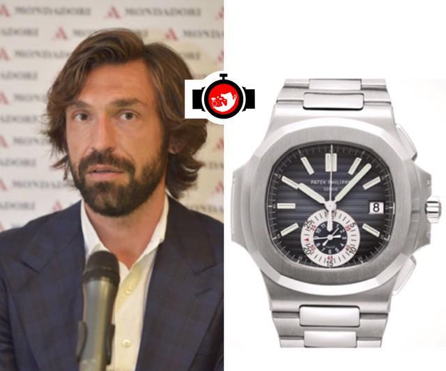 football manager Andrea Pirlo spotted wearing a Patek Philippe 5980