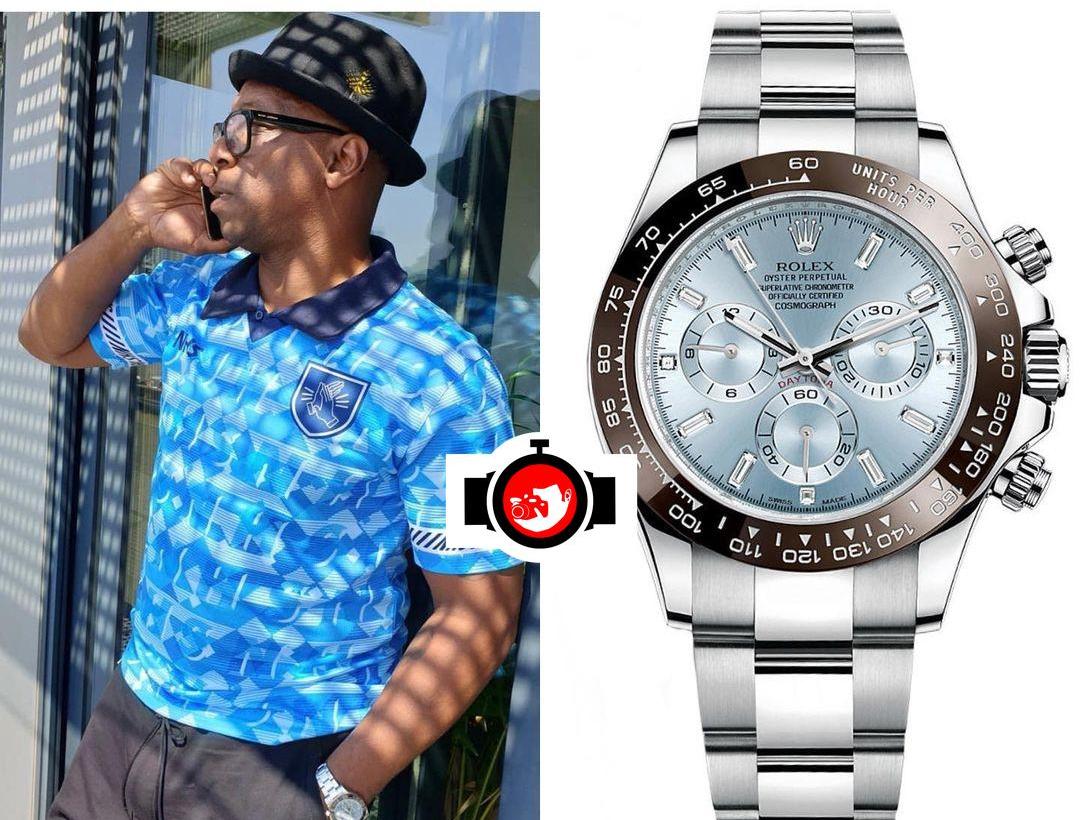 footballer Ian Wright spotted wearing a Rolex 116506