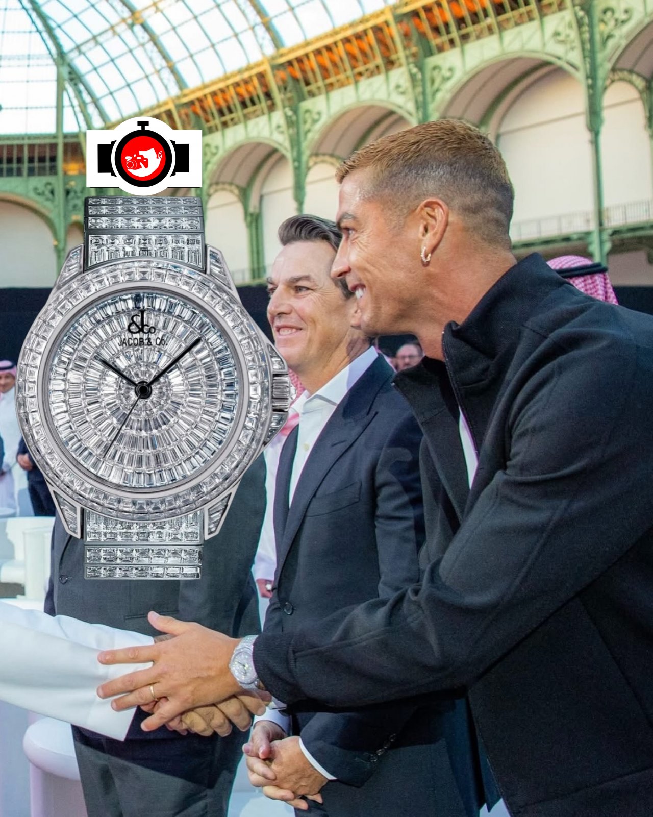footballer Cristiano Ronaldo spotted wearing a Jacob & Co 