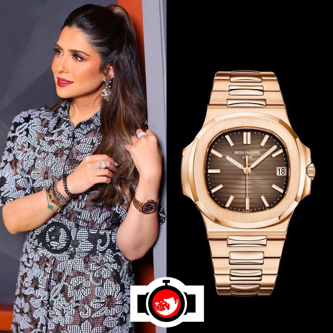 television presenter Hessa Alloughani spotted wearing a Patek Philippe 5711/1R