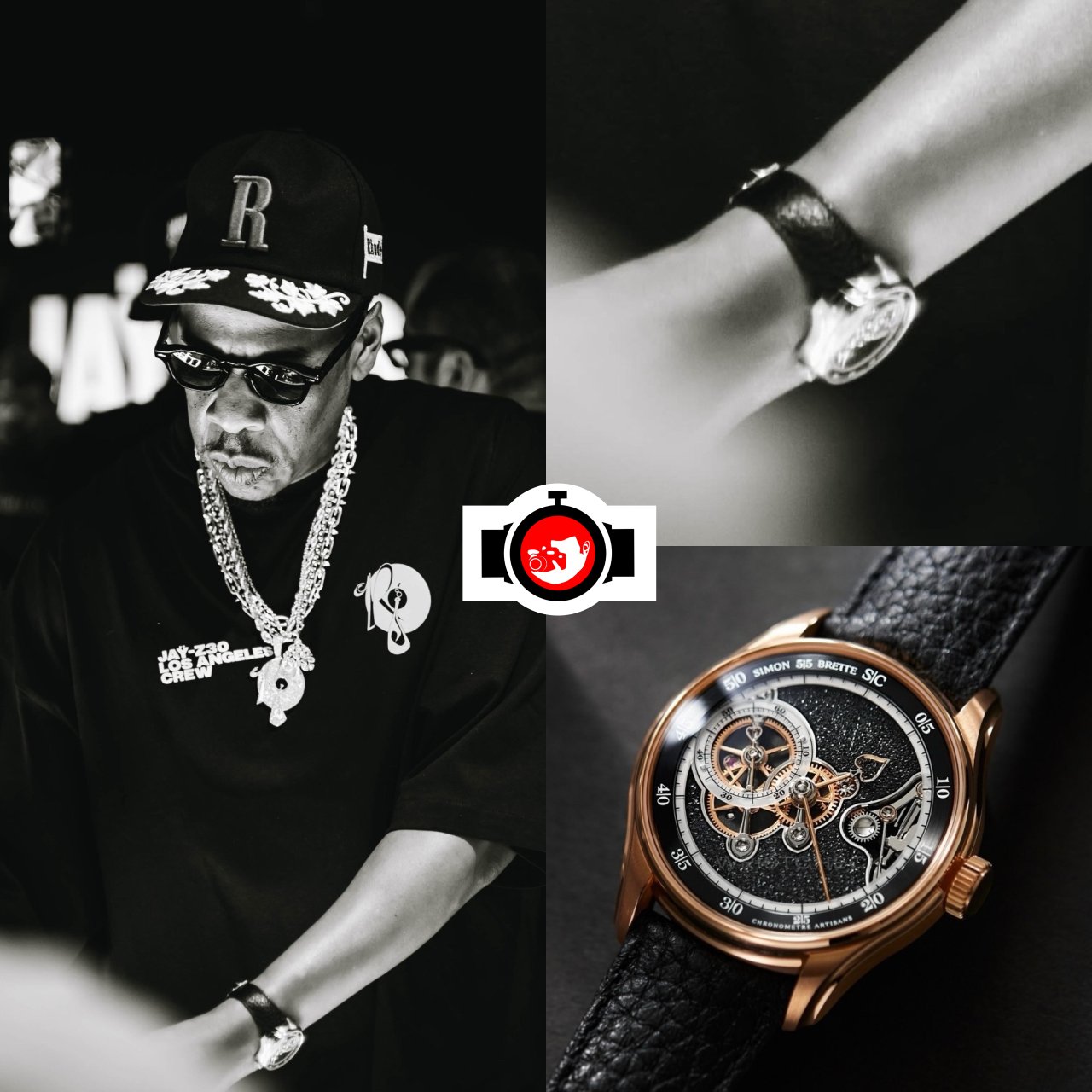 rapper Jay-Z spotted wearing a Simon Brette SBCA Chronomètre Artisans Pièce Unique