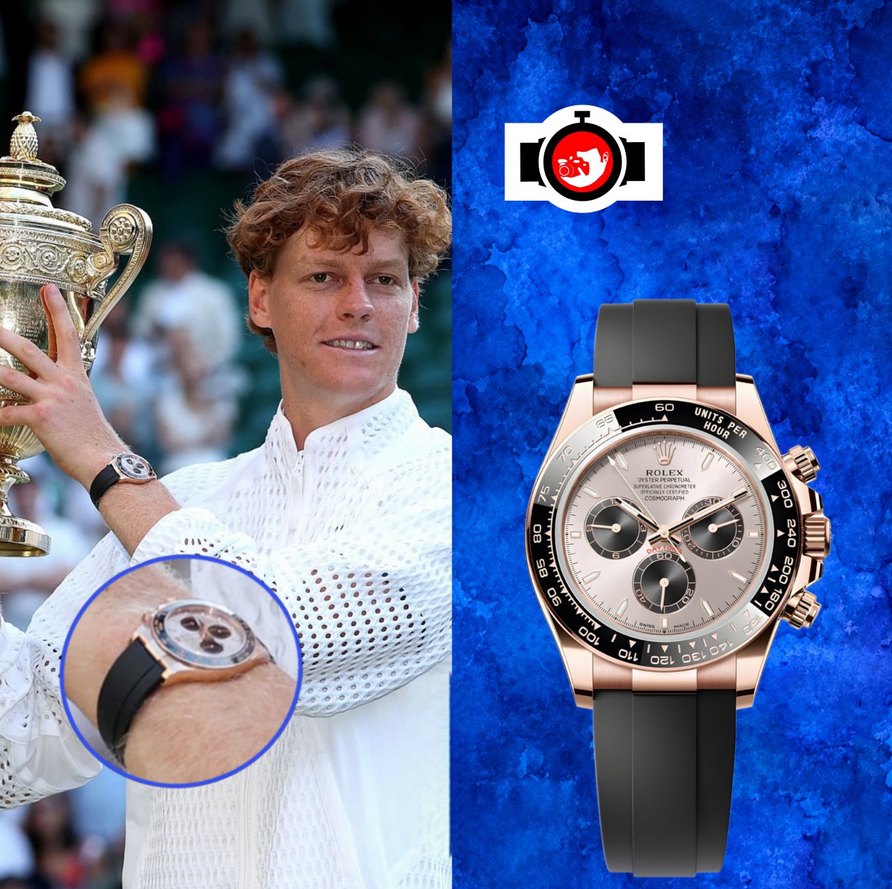 tennis player Jannik Sinner spotted wearing a Rolex 126515LN