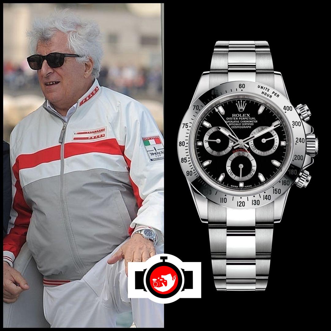 business man Patrizio Bertelli spotted wearing a Rolex 116520