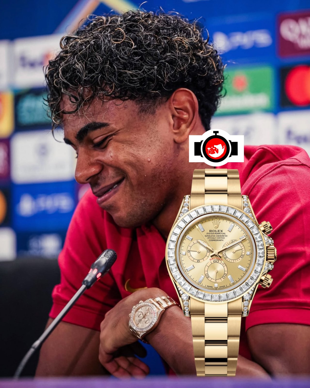 footballer Lamine Yamal spotted wearing a Rolex 126598TBR