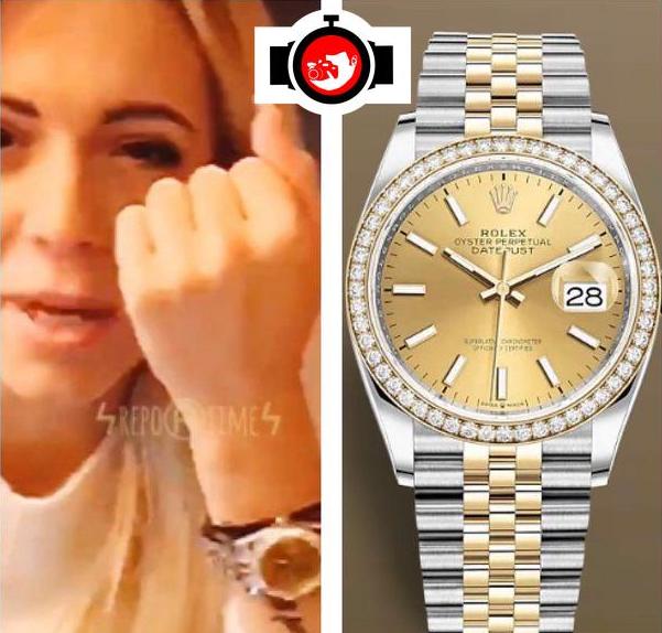 model Ludovica Pagani spotted wearing a Rolex 79173