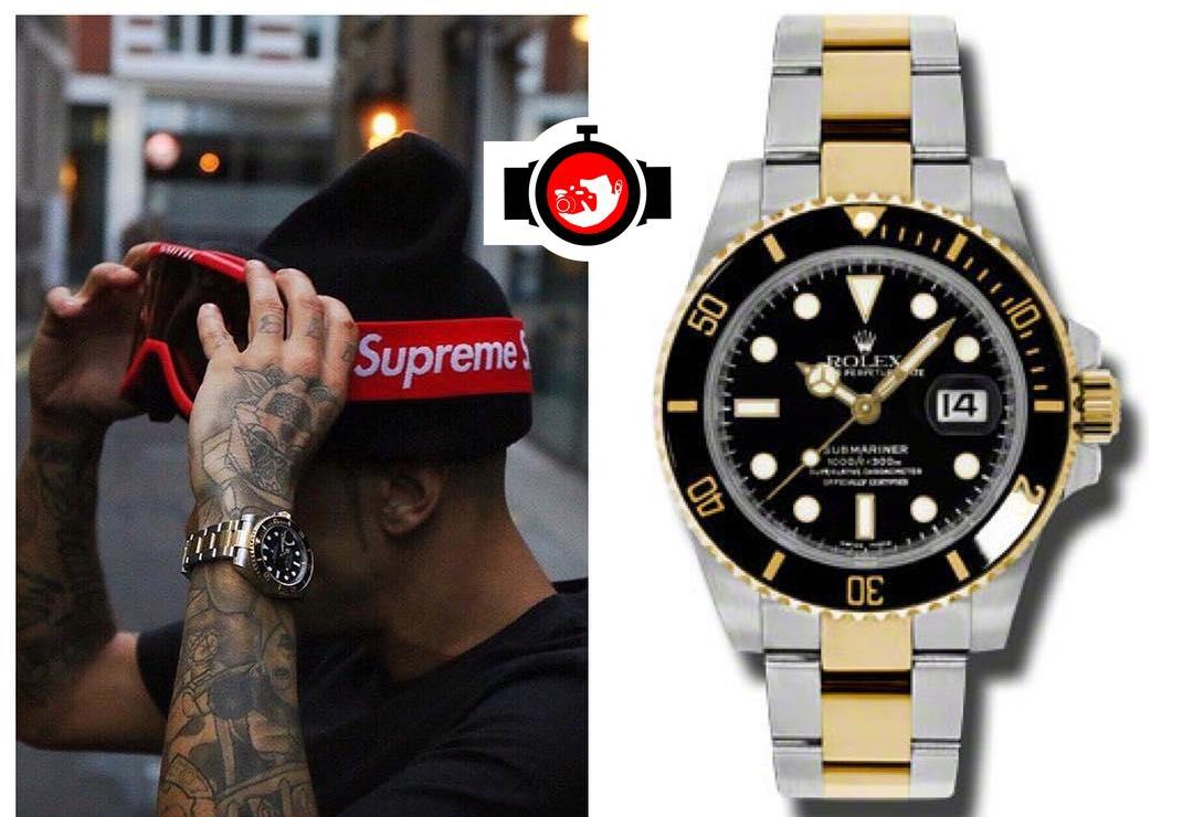 rapper Dappy spotted wearing a Rolex 116613LB