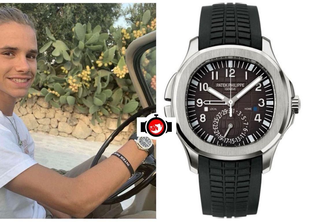 model Romeo Beckham spotted wearing a Patek Philippe 5164A