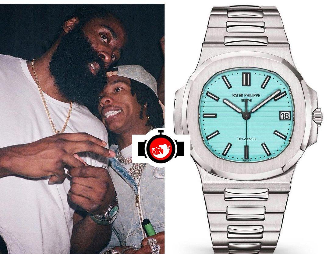 basketball player James Harden spotted wearing a Patek Philippe 5711/1A-018