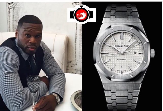 rapper 50 Cent spotted wearing a Audemars Piguet 15400ST.OO.1220ST.02