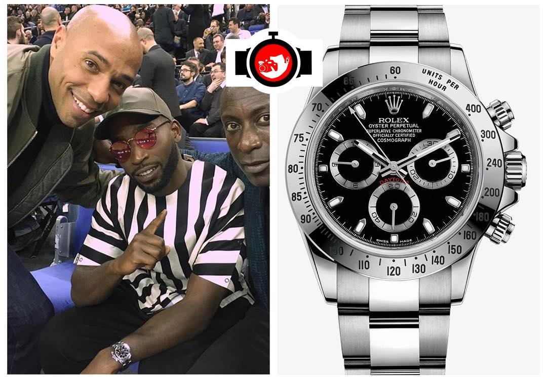 rapper Tinnie Tempah spotted wearing a Rolex 116520