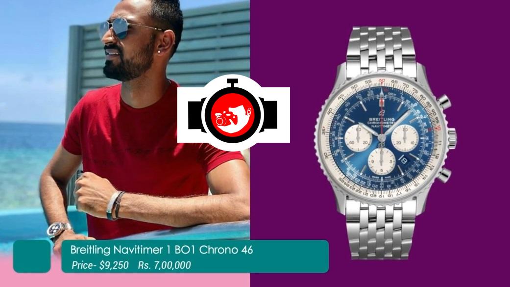 cricketer Krunal Pandya spotted wearing a Breitling 