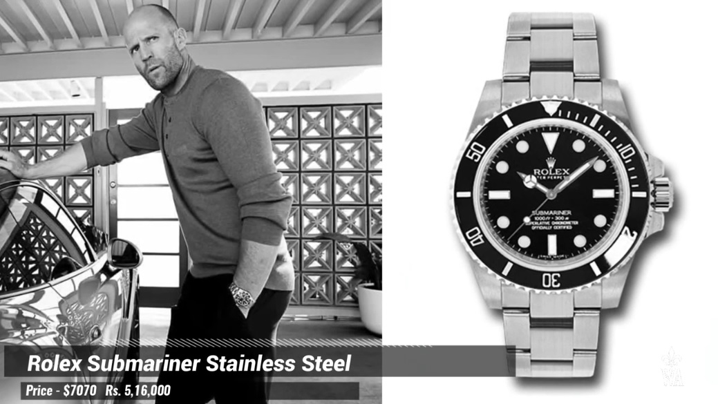 actor Jason Statham spotted wearing a Rolex 5513
