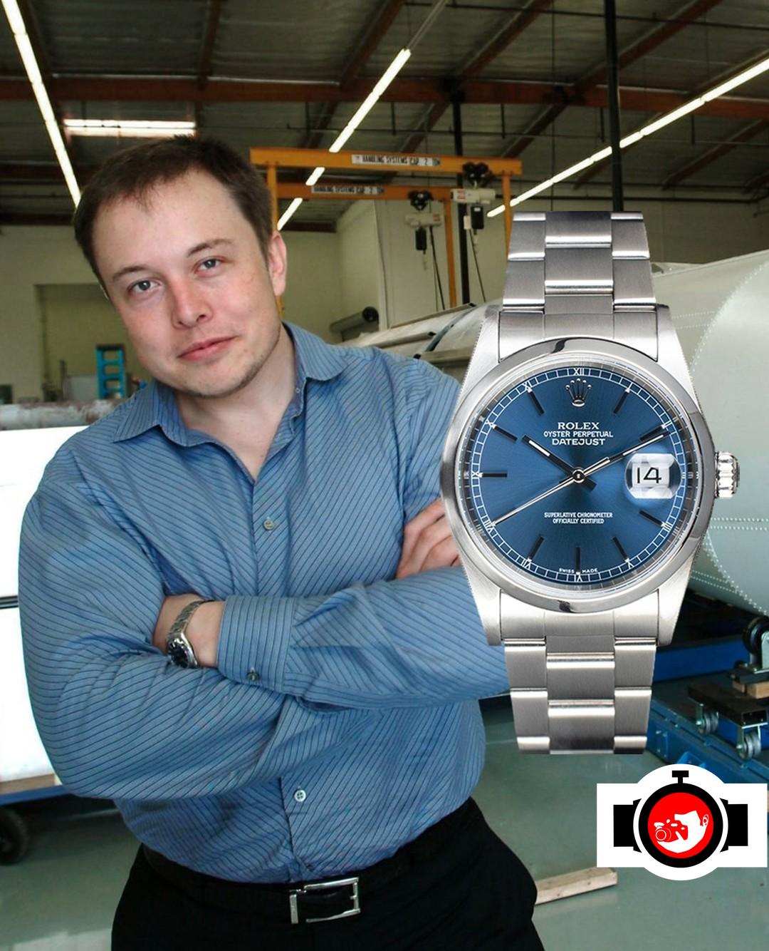 business man Elon Musk spotted wearing a Rolex 16200