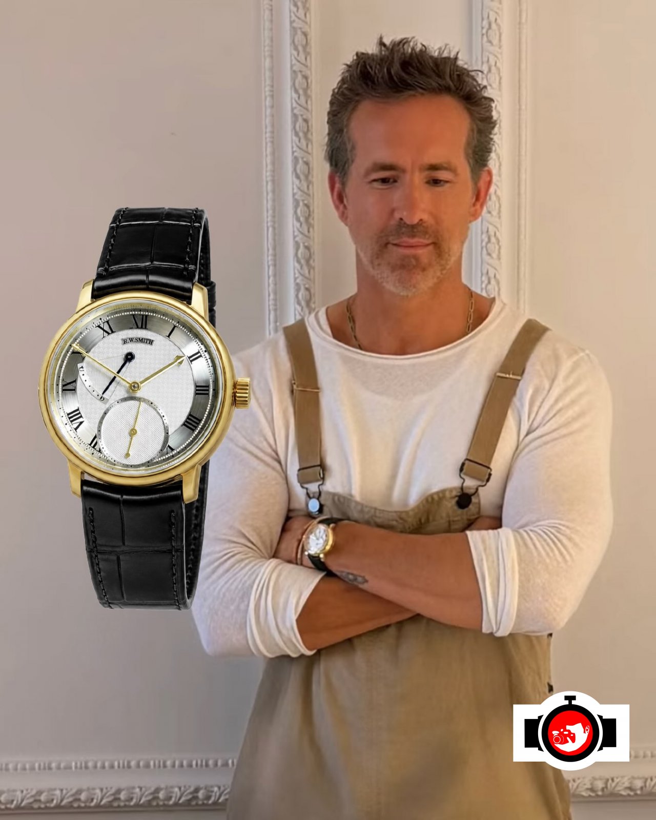 actor Ryan Reynolds spotted wearing a Roger W. Smith 