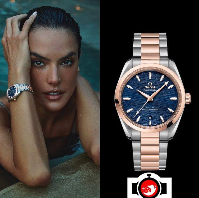 model Alessandra Ambrosio spotted wearing a Omega 