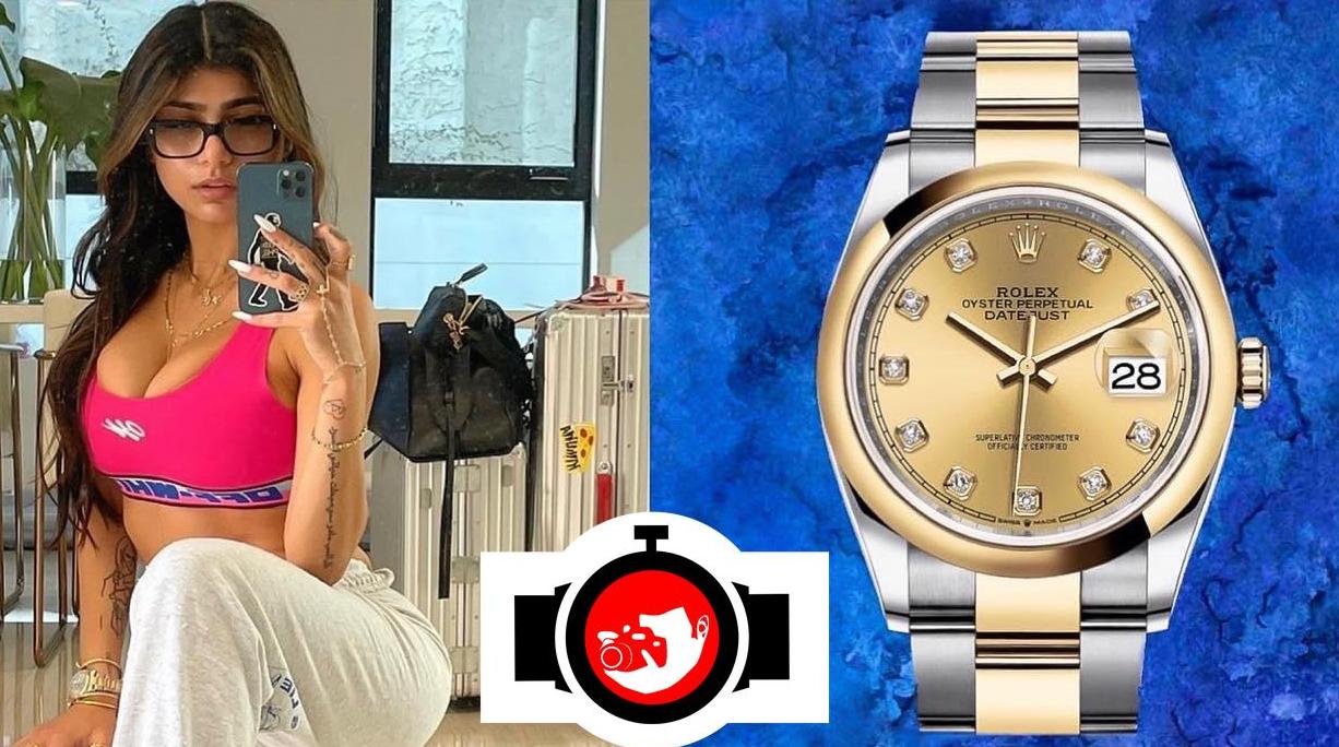 actor Mia Khalifa spotted wearing a Rolex 126203