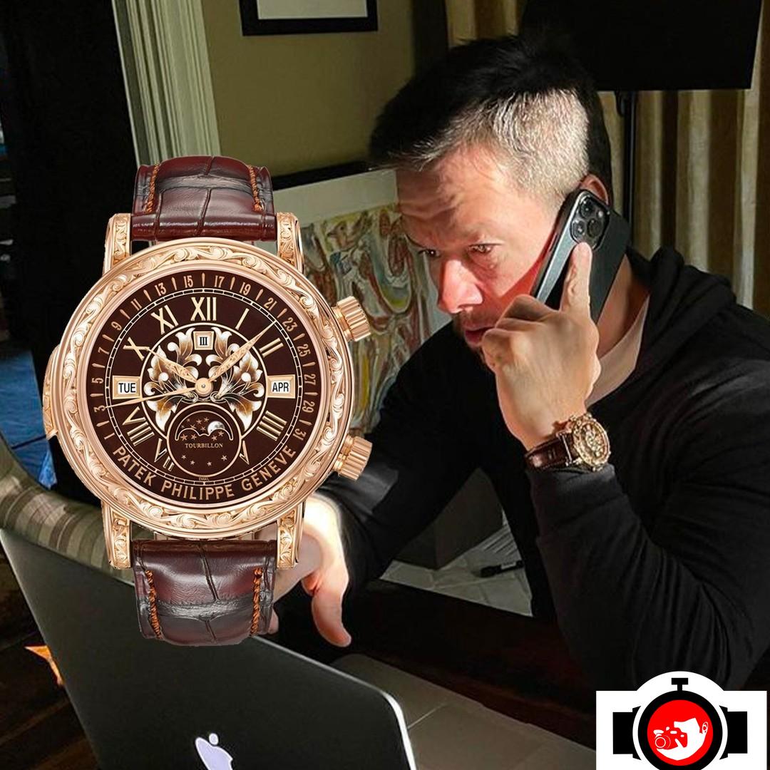 Mark Wahlberg's Rare Patek Philippe Sky Moon Tourbillon Watch in Pink Gold with Brown Dial