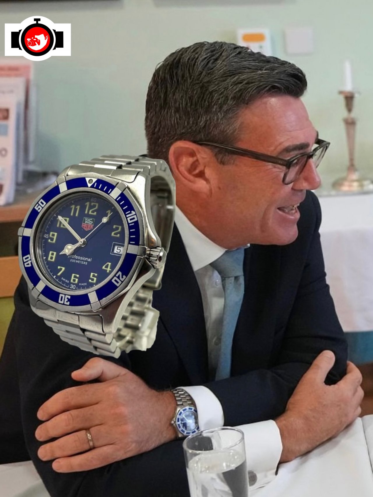 politician Andy Burnham spotted wearing a TAG Heuer WN1111