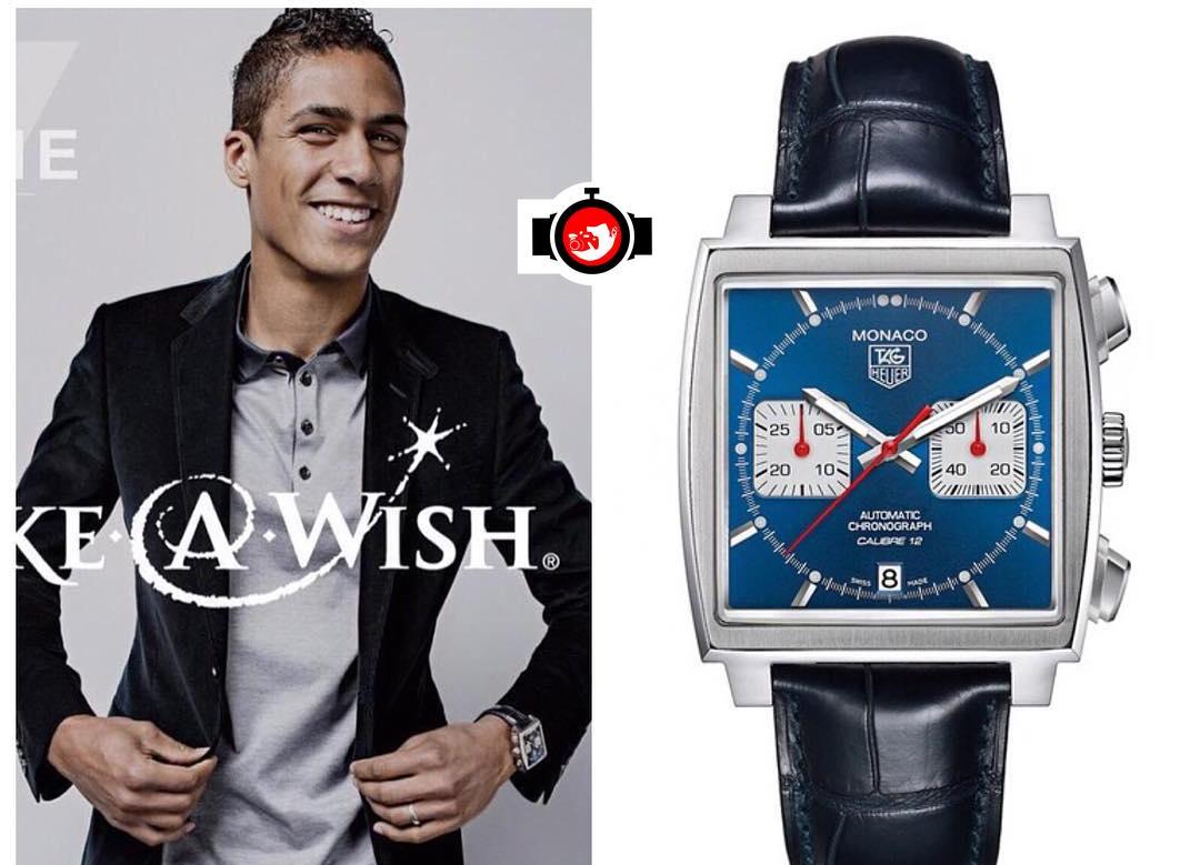 footballer Raphael Varane spotted wearing a Tag Heuer CAW2111.FC6183