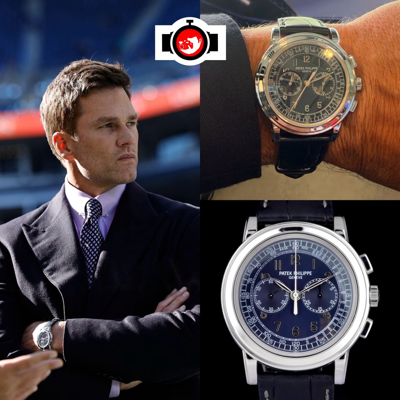american football player Tom Brady spotted wearing a Patek Philippe 5070P-001