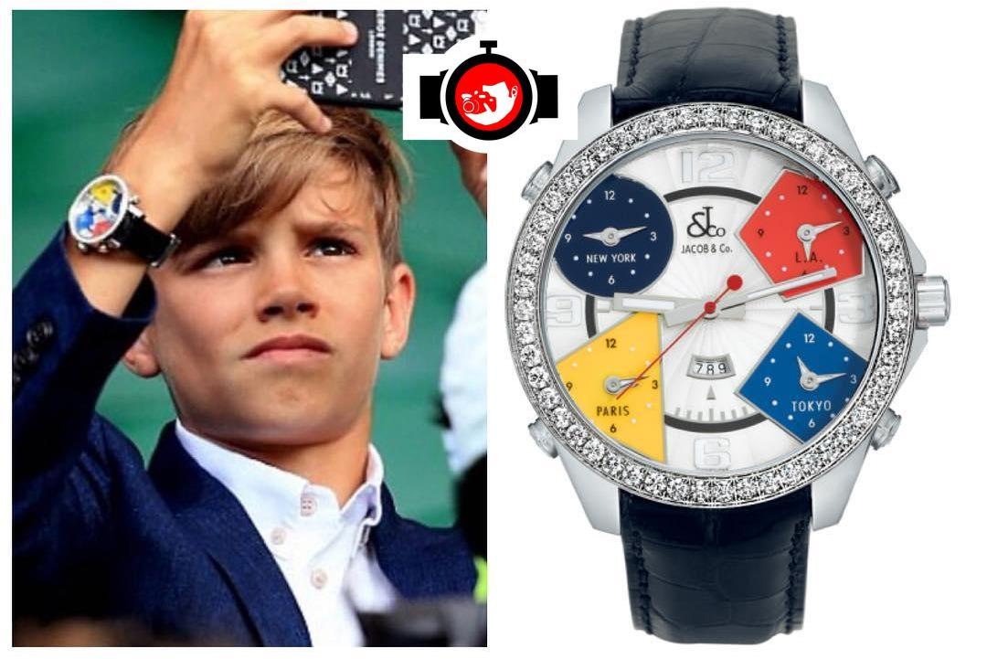 model Romeo Beckham spotted wearing a Jacob & Co JC11