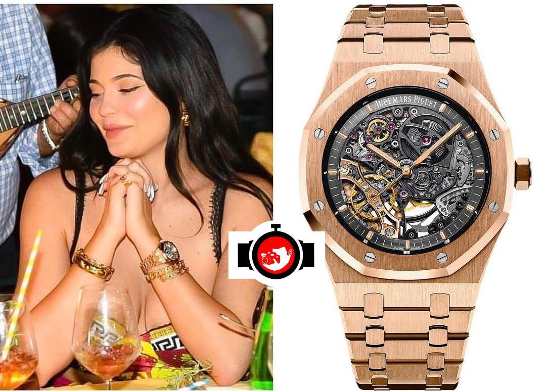 actor Kylie Jenner spotted wearing a Audemars Piguet 15407OR